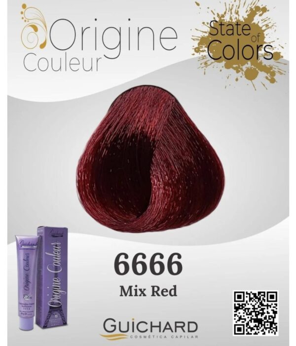 Coloração Capilar Origine Couleur 60g: Mix Red 6666-Guichard