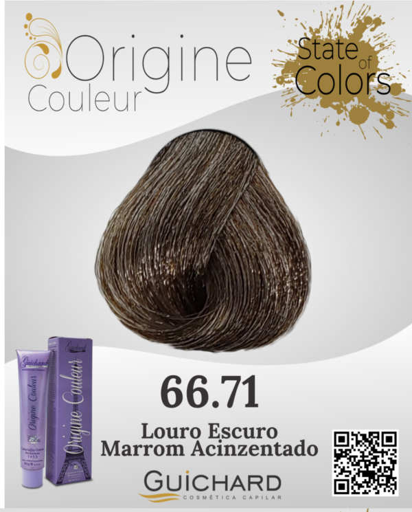 Coloração Capilar Origine Couleur 60g: Louro Escuro Marron acinzentado 66.71 - Image 2