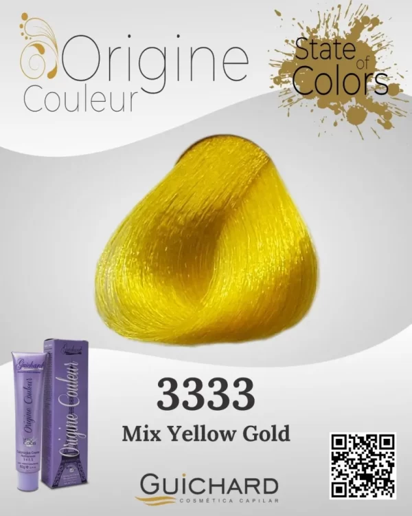 Coloração Capilar Origine Couleur 60g: Mix Yellow Gold 3333-Guichard