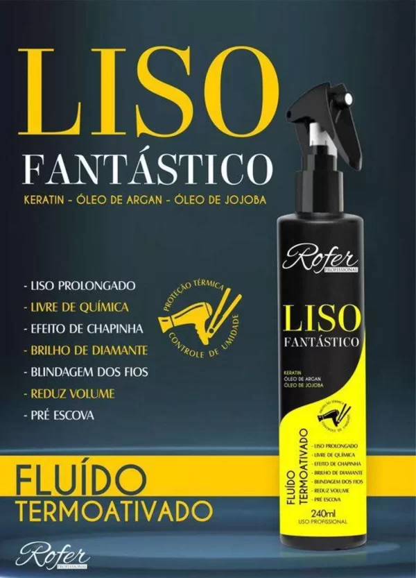 Desfrisante termoativado Liso Fantástico 240ml - Rofer