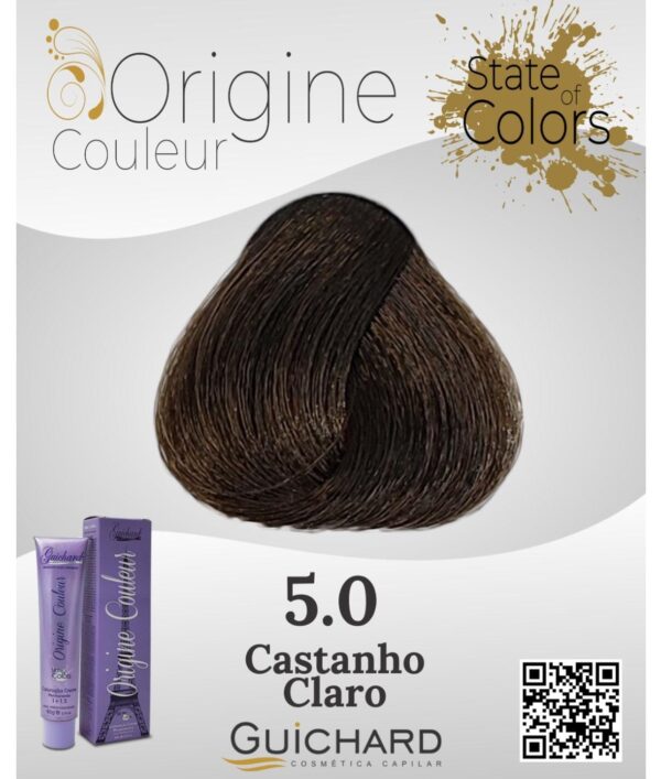 Coloração Capilar Origine  Couleur 60g: Castanho Claro 5.0- GUICHARD - Image 2