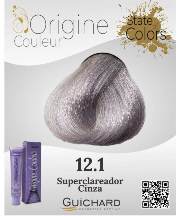 Coloração Capilar Origine Couleur 60g:  Super Clareador Cinza 12.1-GUIC