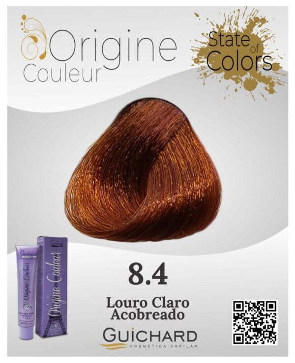 Coloração Capilar Origine Couleur 60g: Louro Claro Acobreado 8.4 - Image 2