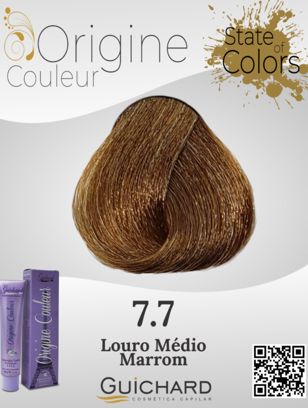 Coloração Capilar Origine Couleur 60g: Louro Medio Marron 7.7-Guichard - Image 2