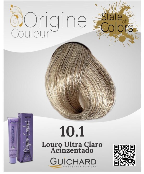 Coloração Capilar Origine Couleur 60g: Louro Ultra Claro Acinzentado 10.1-Guichard