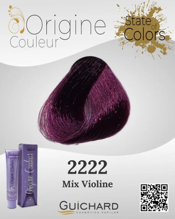 Coloração Capilar Origine Couleur 60g: MIX VIOLINE 2222-GUICHARD