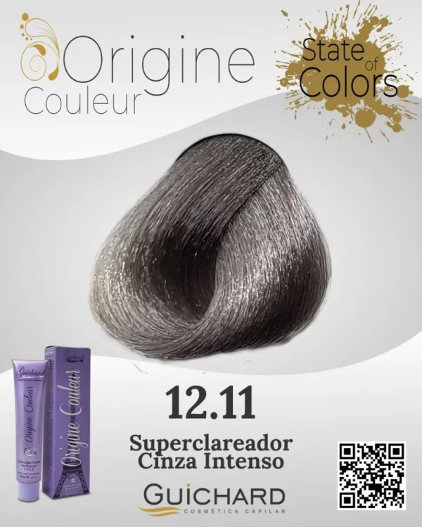 Coloração Capilar Origine Couleur 60g: Super Clareador Cinza Intenso 12.11 -GUIC - Image 2