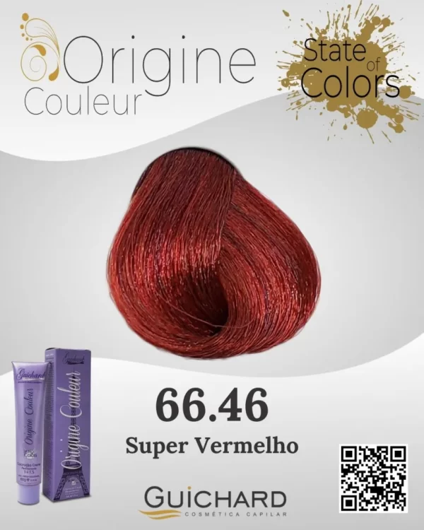 Coloração Capilar Origine Couleur 60g:Ssred super vermelho 66.46- Guichard - Image 2